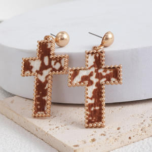 Pendientes de Cruz <span class=keywords><strong>para</strong></span> <span class=keywords><strong>Mujer</strong></span>, Oro y Plata, Joyería Cristiana Hipoalergénica, Sin Níquel, Regalos Religiosos de Confirmación, Venta al Por Mayor - Product Image 2