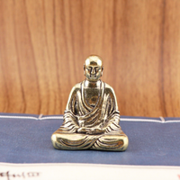 1 pièce Petite figurine de moine en laiton massif, animal de thé décoratif, ornement artisanal de table