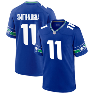 2026 Throwback Blauw Seattle Jersey Custom American Football Shirts Gestikte Geborduurde Jeugd Uniformen Sportkleding met Logo's - Product Image 3