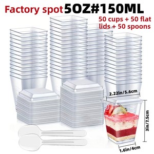 Gobelets en plastique PS grande capacité, moulés par injection, couleur unie, <span class=keywords><strong>à</strong></span> pied haut, pour desserts, thés au lait, mousses et glaces - Product Image 5