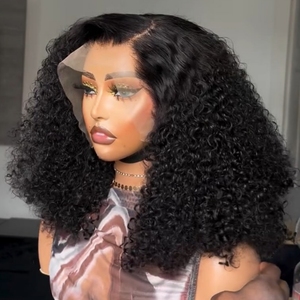 วิกผม X-TRESS แบบไม่ต้องใช้กาว 13*4  วิกผมลูกไม้แบบธรรมชาติ ผมหยิกแบบพม่า วิกผมบ๊อบสั้นสำหรับผู้หญิงผิวดำ ผมธรรมชาติ วิกผมเวียดนามจากผมมนุษย์ - Product Image 2