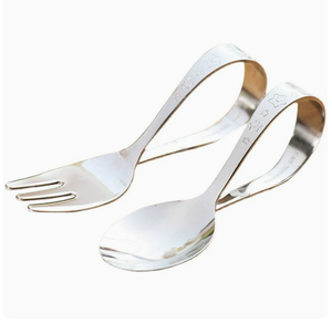 DFU0150 Regalos para niños 1Innovador juego de tenedor y cuchara con gancho para niños y estudiantes, vajilla promocional - Product Image 1