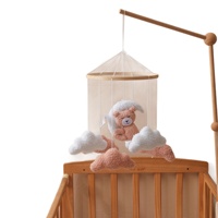 Mainan Gantung Beruang Kecil dari Polyester Cloud untuk Tempat Tidur Bayi, Mainan Penenang untuk Bayi Baru Lahir, Dekorasi Tempat Tidur yang Membantu Tidur, 0-6 Bulan