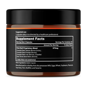 Integratore di Organi di Manzo Tutto-in-Uno OEM, Capsule di Organi di Manzo Vitali con Fegato, Testicoli, Prostata e Midollo Osseo per Uomini - Product Image 4