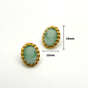 Français Vintage Élégant Haut Sens Cour Boucles D'oreilles Sculpté <span class=keywords><strong>Camée</strong></span> Tête <span class=keywords><strong>sur</strong></span> Argent Sterling À La Mode Style Fête Cadeau pour Dames - Product Image 4