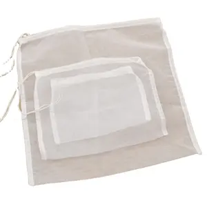 Natural color nut milk bag cotton hemp nylon eco friendly nut milk filter bag