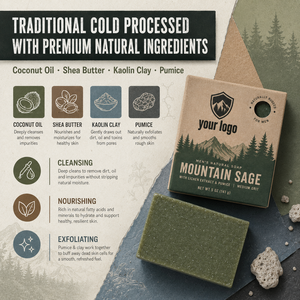 High Quality Naturally Forest Scent <b>Men</b> Soap <b>Bubbles</b> Refreshing Smooth Gentle Clean Improve Texture Rapid Mountain Sage Soap - Product Image 2