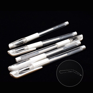 Stylo marqueur cutané PMU blanc rose, crayon gel dessiné à la main pour microblading, cartographie des sourcils et du visage, maquillage permanent - Product Image 1