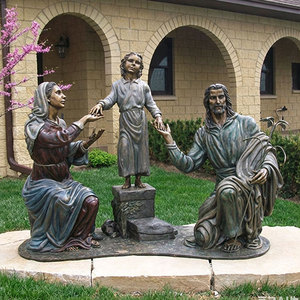 Escultura de la <span class=keywords><strong>Sagrada</strong></span> <span class=keywords><strong>Familia</strong></span> de Bronce de Tamaño Real para Decoración de Iglesias, Escultura Religiosa Cristiana de San José, María y el Niño Jesús - Product Image 2