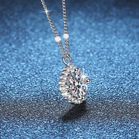 Collier pendentif carré en moissanite tendance et luxueux en argent sterling 925 XL125, bijoux pour femmes