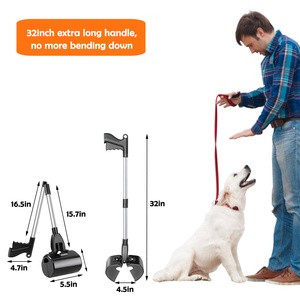 Recogedor de basura para mascotas personalizado patio al aire libre portátil 32 pulgadas mango largo <span class=keywords><strong>Metal</strong></span> plegable perro <span class=keywords><strong>Pooper</strong></span> <span class=keywords><strong>Scooper</strong></span> con bolsa - Product Image 3