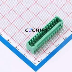 MX2EDGR-2.5-14P-GN01-Cu-A Plug-in Terminal Block Bent Lead Through Hole,P=2.5mm Board-to-Board / Socket Closed 1x14P 2.5mm Green - Product Image 1