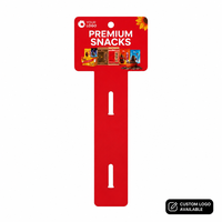 Cartes suspendues transparentes imprimées en plastique pour snacks, moulées par injection en PP, bandes publicitaires promotionnelles pour supermarchés