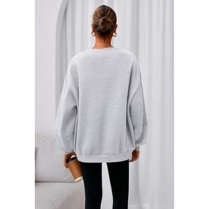 FOXA Oversized Sweatshirt Women Long Sleeve Crewneck Fleece Loose Casual Pullover <b>Tops</b> Spring Fashion Clothing - Product Image 5