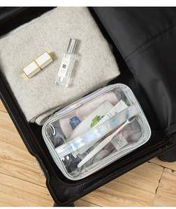 Estuches de Cosméticos Transparentes de Moda con 2 Compartimentos, Bolsa de Maquillaje de PVC Transparente Impermeable para Viaje, Bolsa de Aseo Transparente de 2 Capas - Product Image 3