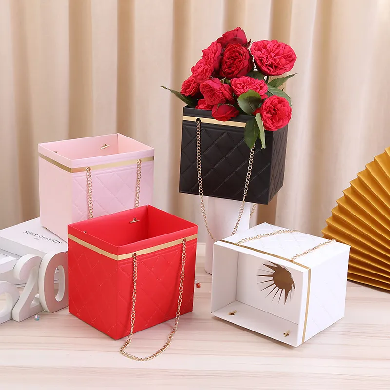 Hot selling famous brand flower tote bag foldable flower box bouquet flower gift packaging bag
