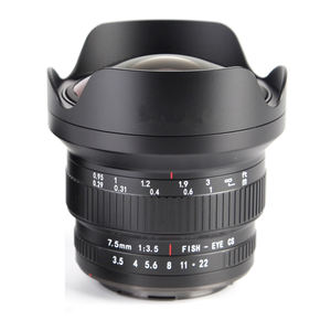 Objectif fisheye ultra grand <span class=keywords><strong>angle</strong></span> 7,5 mm F3,5 APS-C 205 °   Objectif à mise au point manuelle avec champ de vision étendu et construction entièrement métallique pour appareils photo reflex numériques à monture EF - Product Image 1