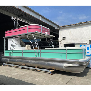 Bateau ponton à double pont en aluminium de 9,2 m avec une capacité de 18 passagers pour les excursions commerciales sur le lac et les services de <span class=keywords><strong>taxi</strong></span> fluvial - Product Image 5