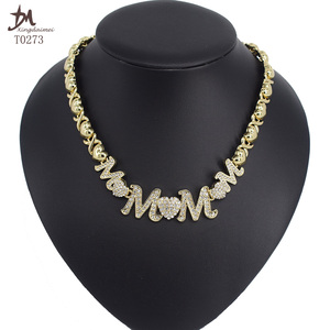 T0273 Madre <span class=keywords><strong>regalo</strong></span> di Giorno di alta qualità 18K gold-plated <span class=keywords><strong>MAMMA</strong></span> insieme dei monili - Product Image 3