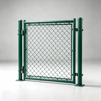 Cercas de Alambre Galvanizado por Inmersión en Caliente de 3.8mm, Recubiertas de PVC Verde, Malla Diamantada de 50*50mm, Puertas para Estadios