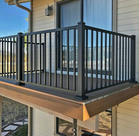 Panneau de garde-corps robuste en aluminium noir pour escalier extérieur/intérieur, revêtement poudré, pour balcon, véranda, villa, marches