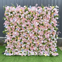 W-B040 Nouvelle Murale Florale 5D Enroulable – Mur de Fleurs Décoratif pour Fêtes, Mariages et Anniversaires