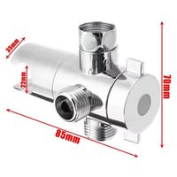 Adaptateur en T pour Bras de Douche 3 Voies en ABS Chromé, Connecteur de Diversion d'Eau