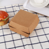 Emballages jetables écologiques personnalisés pour la restauration rapide, dossiers pour hamburgers, frites, hamburgers frits, laminage mat, gaufrage, papier kraft
