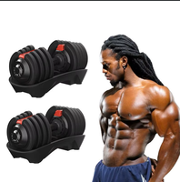 Ensemble d'haltères en acier à poids réglable 24/40 kg, équipement de fitness à changement rapide pour la musculation à domicile