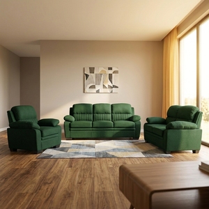 Ensemble de canapés en lin esthétique Frank Chic, configuration fixe 1+2+3 pour salon d'hôtel moderne, zone de réception - Product Image 1