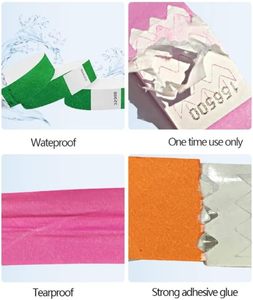 Bracelets Tyvek personnalisés anti-effraction, 3/4"x10", étanches et jetables pour événements (RTS) - Product Image 3