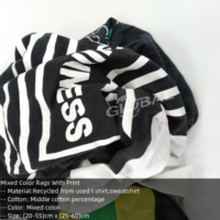 Chiffons de nettoyage industriels imprimés en gros, 10KG 25KG, mélange de chiffons, déchets de tissu, chiffons en coton pour le nettoyage