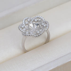 Anneaux en argent S925 ouverts et ajustables, 10-11, pour femmes, accessoires de bricolage, support d'incrustation, 212 anneaux semi-finis en perles, anneau d'activité - Product Image 4