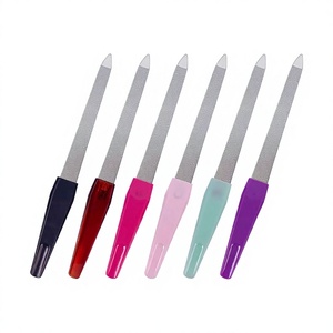 Lime à ongles en métal, lime à ongles pour ongles naturels, pointe pointue, poignée antidérapante, lime à ongles durable à grain diamant et saphir - Product Image 1