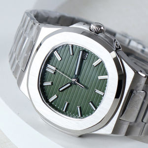 Montre personnalisée avec logo, mouvement automatique NH35, montres mécaniques pour hommes, bracelet en acier inoxydable de luxe, cadran vert NH35, étanche 3 bars - Product Image 5