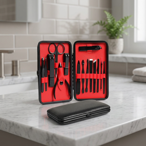 Kit de manucure 10 en 1 en acier inoxydable avec étui, ensemble de manucure portable de style classique pour adultes - Product Image 4