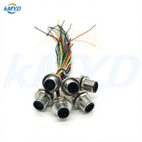 Connecteur étanche IP67 M12 4 broches mâle A-Code à montage sur panneau avec câble pré-assemblé 22AWG de 15 cm de longueur