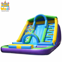 Toboggan aquatique gonflable commercial pour tous les âges, en PVC renforcé de 0,55 mm, tissu fileté résistant à l'abrasion et aux rayures, écologique, garantie 3 ans