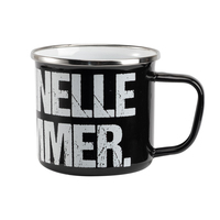 Mug en émail en acier métallique avec impression de logo personnalisé, tasse de camping en émail blanc à sublimation, mug à café en émail en métal en gros