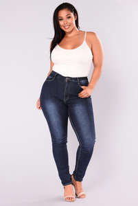 <span class=keywords><strong>Jean</strong></span> en denim <span class=keywords><strong>taille</strong></span> <span class=keywords><strong>haute</strong></span> pour femme, coupe skinny, en coton, bleu foncé délavé, style uni et sexy, extensible dans les quatre sens, grandes tailles - Product Image 4