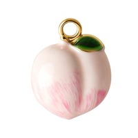 Fruit Charm Assortiment Verguld Emaille Banaan Aardbei Druif Perzik Charm Bedel DIY voor Sieraden maken RVS