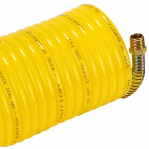 Free Sample Excellent flexible Recoil Spring Spiral Nylon Air Hose PA Tube Line Pipe with 1/4 NPT swivel fittings