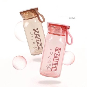 Elegante Bicchiere d'Acqua a Forma di Diamante, Portatile, Personalizzato per Studenti, in Vetro Trasparente con Logo Stampato e Cordino - Product Image 4
