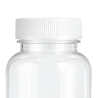 Conteneur cylindrique transparent de qualité alimentaire avec bouchon à vis, emballage en plastique, flacon à pilules pour capsules, comprimés, compléments alimentaires