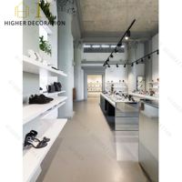 Vitrine d'exposition haut de gamme moderne pour vêtements et chaussures avec éclairage LED, meuble d'étagère murale pour magasins de détail