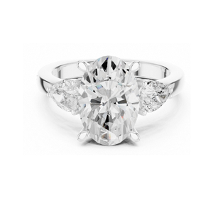 Anillo de compromiso de corte radiante en oro amarillo con tallo dividido, diamantes pavé y halo oculto. Anillo nupcial llamativo y elegante para aniversario. - Product Image 3