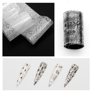 Noir et blanc Floral Art Lines Nail Decal Sticker Géométrie 3D Nail Art Stickers Stickers - Product Image 5