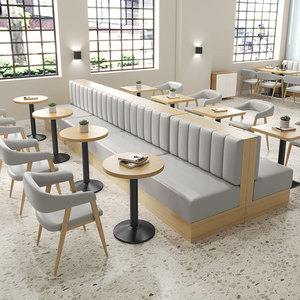 أريكة مقهى فاخرة من XZY، مقاعد تجارية للمطاعم والفنادق، كابينة جلوس خضراء فاتحة، أثاث مع طاولة خشبية وطقم كراسي - Product Image 4