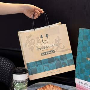 Emballages alimentaires personnalisés, sacs en papier, sacs en papier pour les courses avec poignées pour la restauration rapide, le pain, les biscuits, les gâteaux, les desserts - Product Image 4