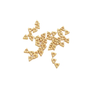 Cuentas pequeñas de oro roto con baño de oro de 18K, triangulares de 14K, pulsera trenzada DIY, cuentas plateadas - Product Image 5